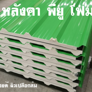หลังคา พียูโฟม สีเขียวตองอ่อน