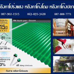 แผ่นโปร่งแสง P04 สีเขียวมรกต Alsynite Green